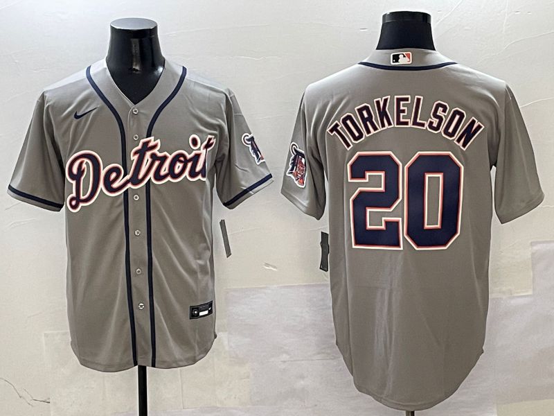 Men Detroit Tigers #20 Torkelson Grey Game 2025 Nike MLB Jersey style 1->chicago cubs->MLB Jersey